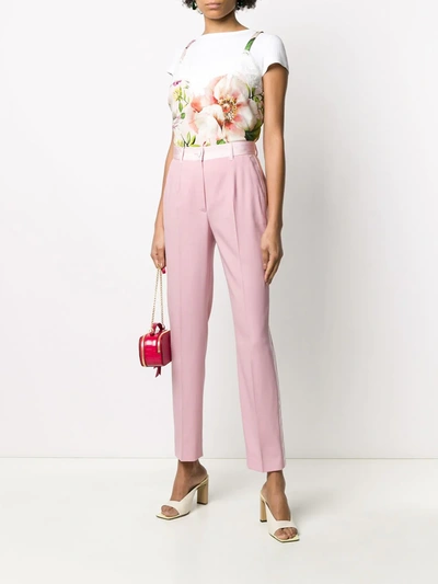 Shop Dolce & Gabbana Front Pleat Tailored Trousers In Pink