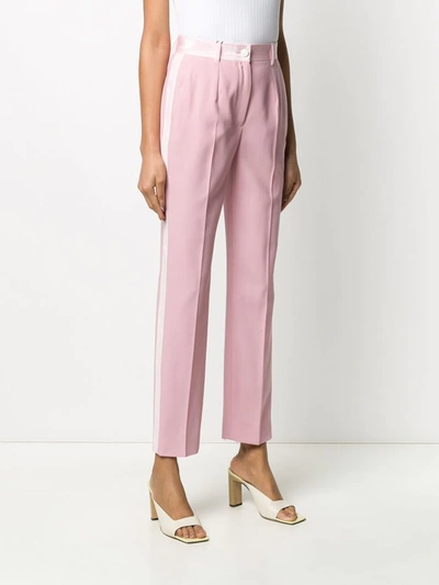 Shop Dolce & Gabbana Front Pleat Tailored Trousers In Pink