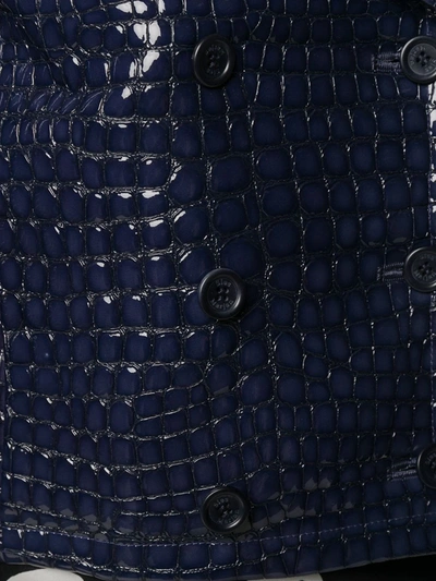 Shop Sies Marjan Crocodile Embossed Cropped Jacket In Blue