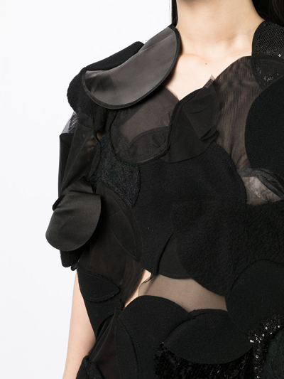 Pre-owned Junya Watanabe Dot Patchwork Blouse In Black