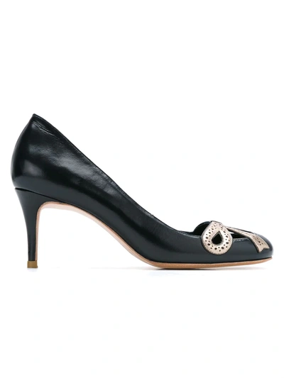 Shop Sarah Chofakian Leather Pumps In Blue