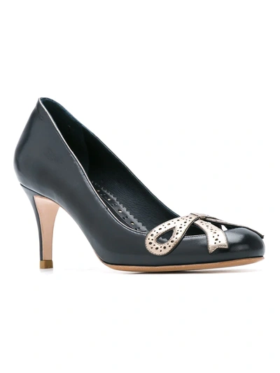 Shop Sarah Chofakian Leather Pumps In Blue