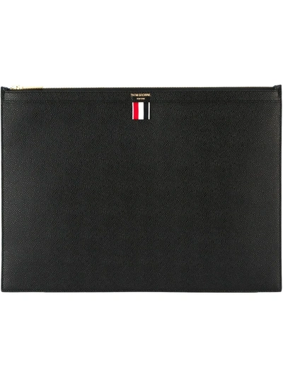 Shop Thom Browne Large Zipper Laptop Holder In Black