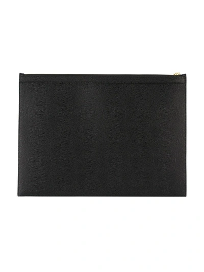 Shop Thom Browne Large Zipper Laptop Holder In Black