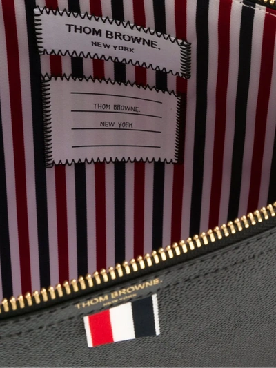 Thom Browne Signature Loop Tab Pebbled Clutch In Black
