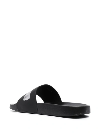 Shop Givenchy Logo-tape Slides In Black