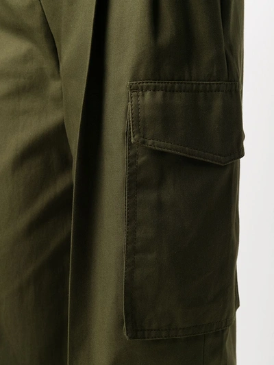 Shop Alexander Mcqueen Cropped Cargo Trousers In Green