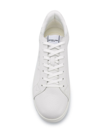 Shop Michael Michael Kors Keating Pebbled-effect Sneakers In White