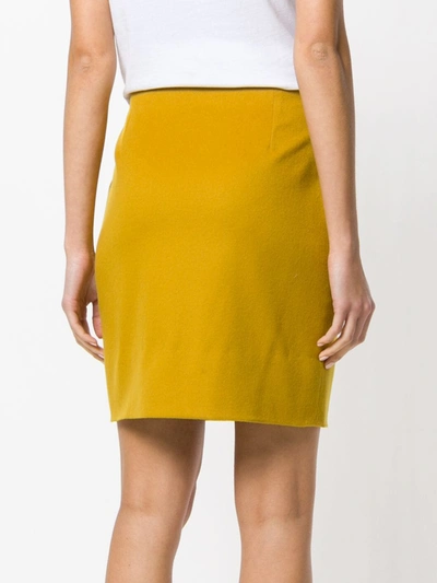 Pre-owned Versace Structured Mini Skirt In Yellow