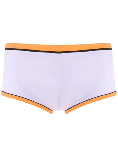 Shop Amir Slama Panelled Trunks In Purple