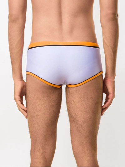 Shop Amir Slama Panelled Trunks In Purple