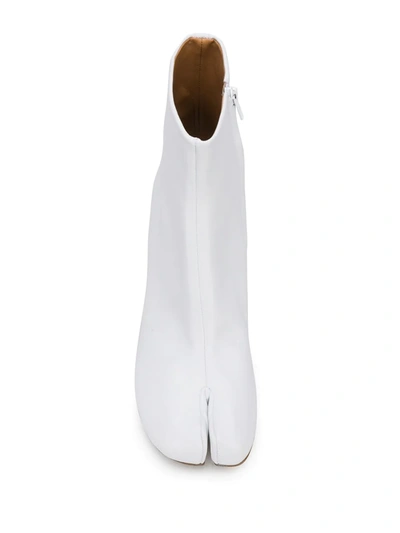 Shop Maison Margiela Tabi Zipped Ankle Boots In White