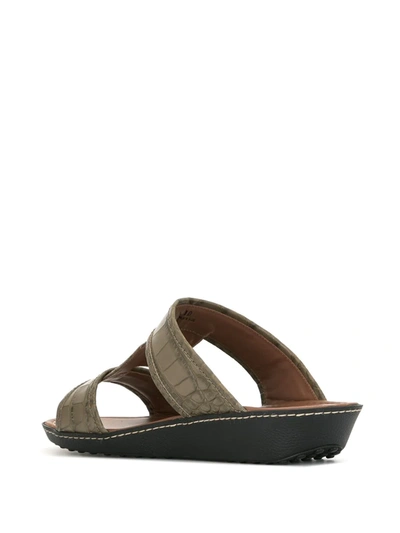 Shop Tod's Slip-on Leather Sandals In Green