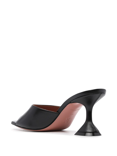 Amina Muaddi Lupita Patent Leather Mule Sandals In Black