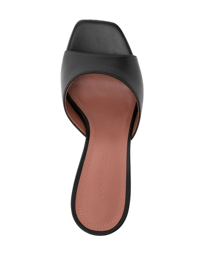 Amina Muaddi Lupita Patent Leather Mule Sandals In Black