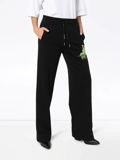 Shop Off-white Wide-leg Tracksuit Bottoms In Black