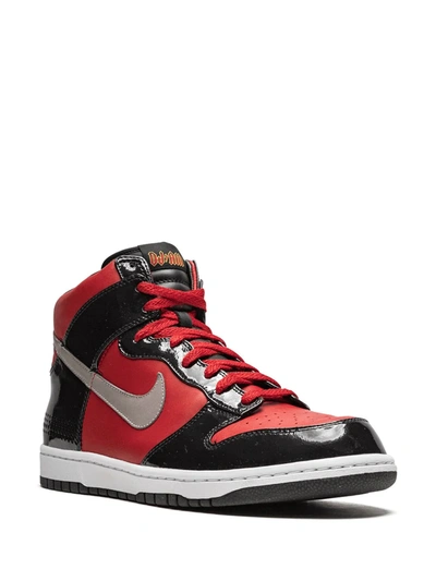 Shop Nike Dunk High Premium Sneakers In Red