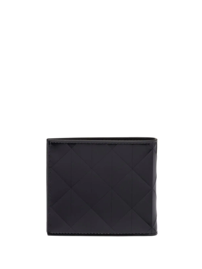 Prada Triangle-panelled Logo-plaque Wallet In Black