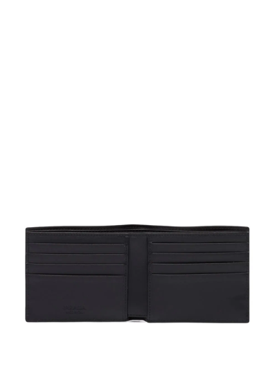 Prada Triangle-panelled Logo-plaque Wallet In Black