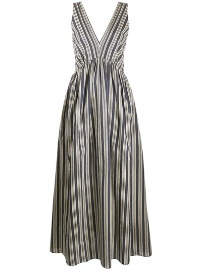 Shop Brunello Cucinelli Striped Maxi Dress In Blue