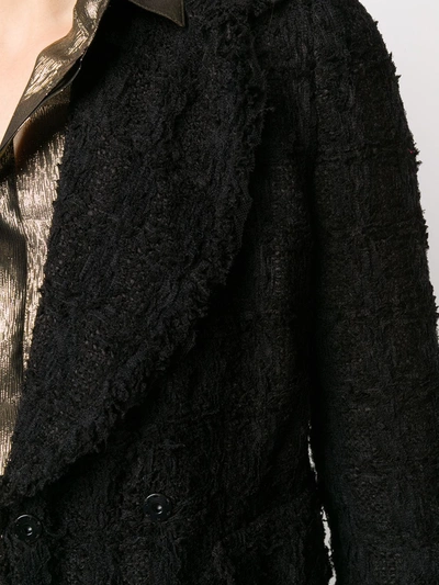 Shop Dolce & Gabbana Double-breasted Tweed Blazer In Black