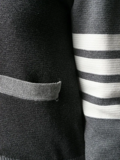 Thom Browne Gray Funmix 4-bar Classic V-neck Cardigan In Grey
