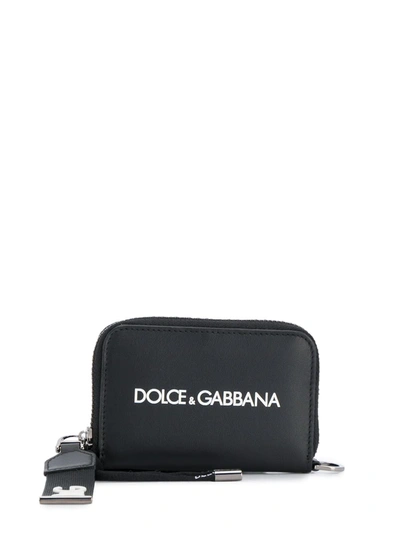 Shop Dolce & Gabbana Mini Logo-print Wallet In Black