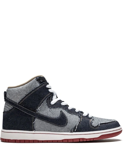 Shop Nike Sb Dunk High Qs "reese Forbes Denim" Sneakers In Blue