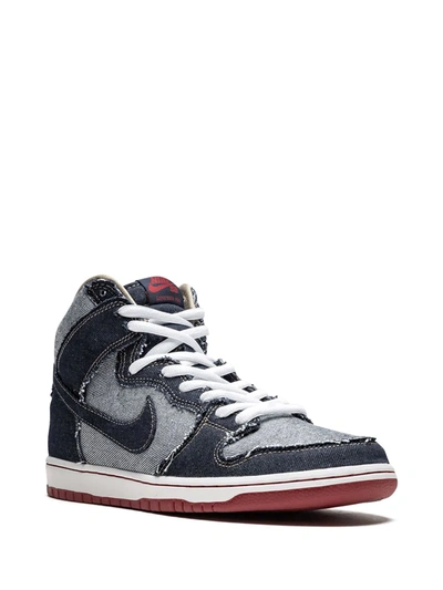 Shop Nike Sb Dunk High Qs "reese Forbes Denim" Sneakers In Blue