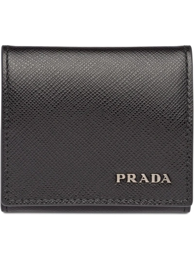 Shop Prada Saffiano Leather Coin Purse In Black