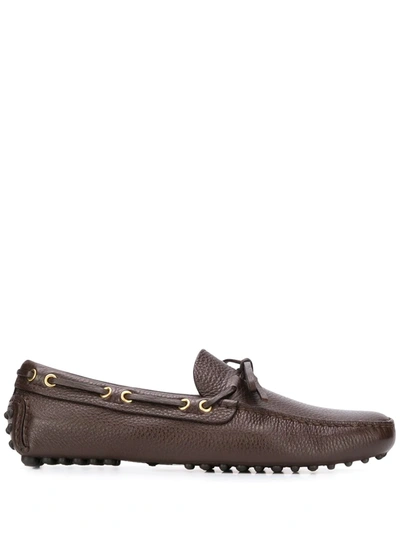Shop Car Shoe Lace-up Loafers In Brown