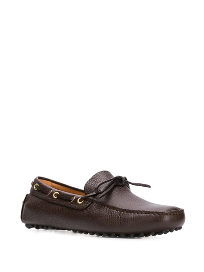 Shop Car Shoe Lace-up Loafers In Brown