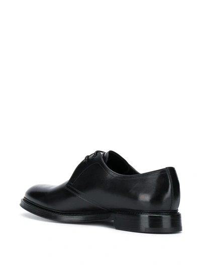 Shop Dolce & Gabbana Hand-painted Leather Derby Shoes In Black