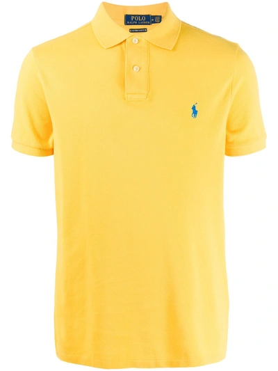 Shop Polo Ralph Lauren Piqué Polo Shirt In Yellow