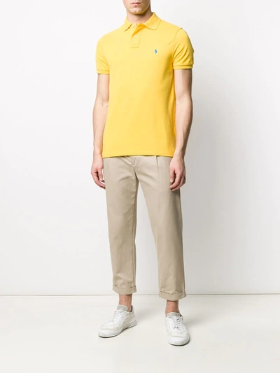 Shop Polo Ralph Lauren Piqué Polo Shirt In Yellow