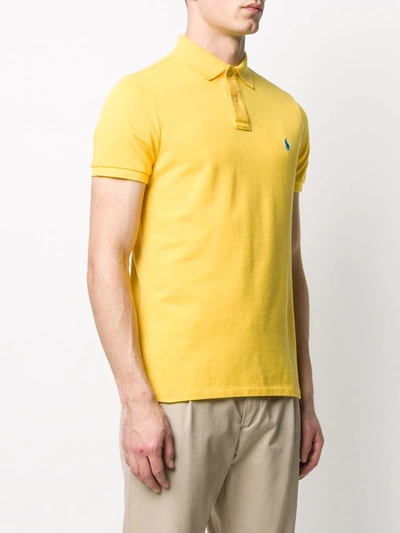 Shop Polo Ralph Lauren Piqué Polo Shirt In Yellow