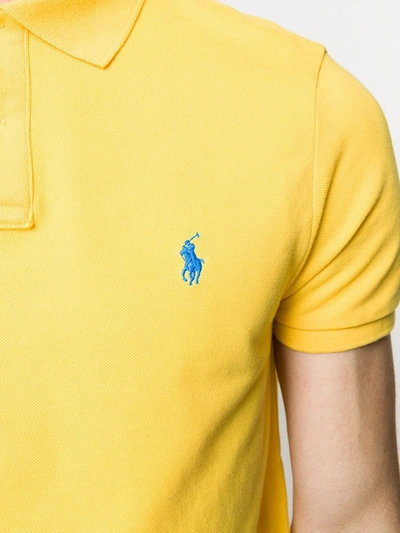 Shop Polo Ralph Lauren Piqué Polo Shirt In Yellow