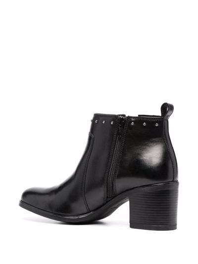 Shop Geox Studded Leather 70mm Ankle Boots In Schwarz