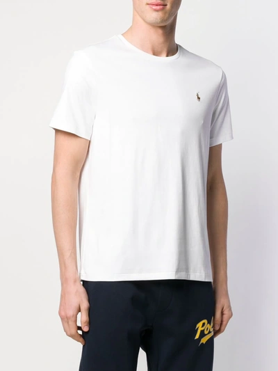 Polo Ralph Lauren Logo-embroidered Cotton-jersey T-shirt In White