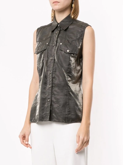 Pre-owned Versace Metallic Sleeveless Shirt