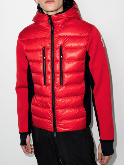 Shop Moncler Panelled Padded Jacket In Rot