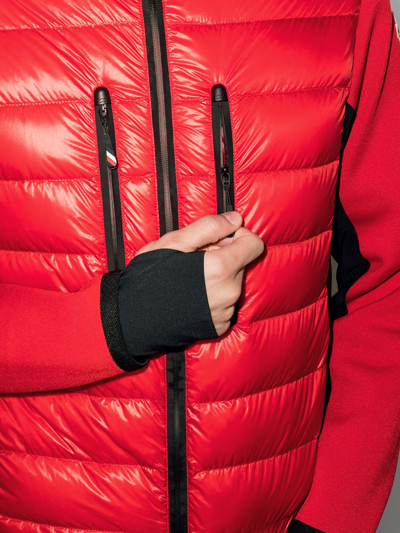 Shop Moncler Panelled Padded Jacket In Rot