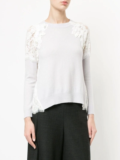 Shop Onefifteen Floral Lace Patch Sweater In Pink
