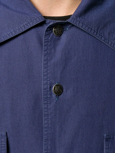 Pre-owned Versace 排扣衬衫 In Blue