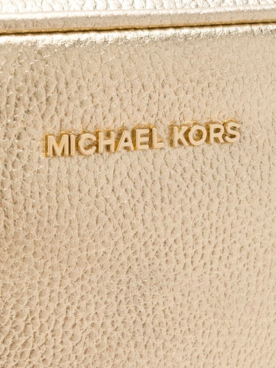 Shop Michael Michael Kors Jet Set Crossbody Bag In Gold