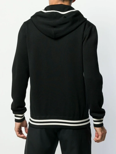 Shop Dolce & Gabbana Logo Drawstring Hoodie In Black