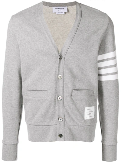Shop Thom Browne 4-bar V-neck Cardigan In Grey