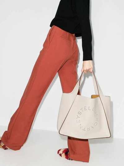 Stella Mccartney Stella Logo Eco-leather Tote In White