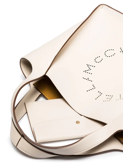 Stella Mccartney Stella Logo Eco-leather Tote In White