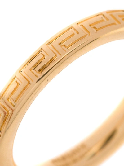 Shop Versace Greek Key Band Ring In Gold